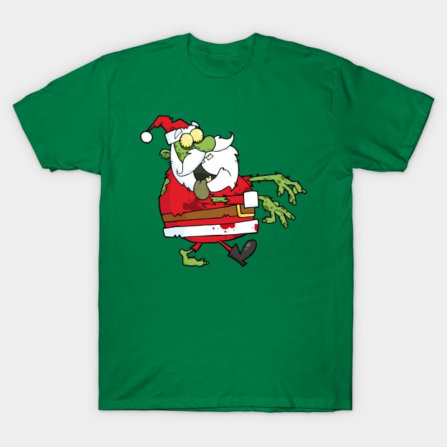 Santa Claus Zombie Merry Christmas Zombie Claus T-Shirt by GeekCastle